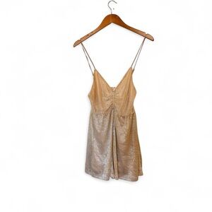 Urban Outfitters Shimmering Gold Mini Metallic Romper